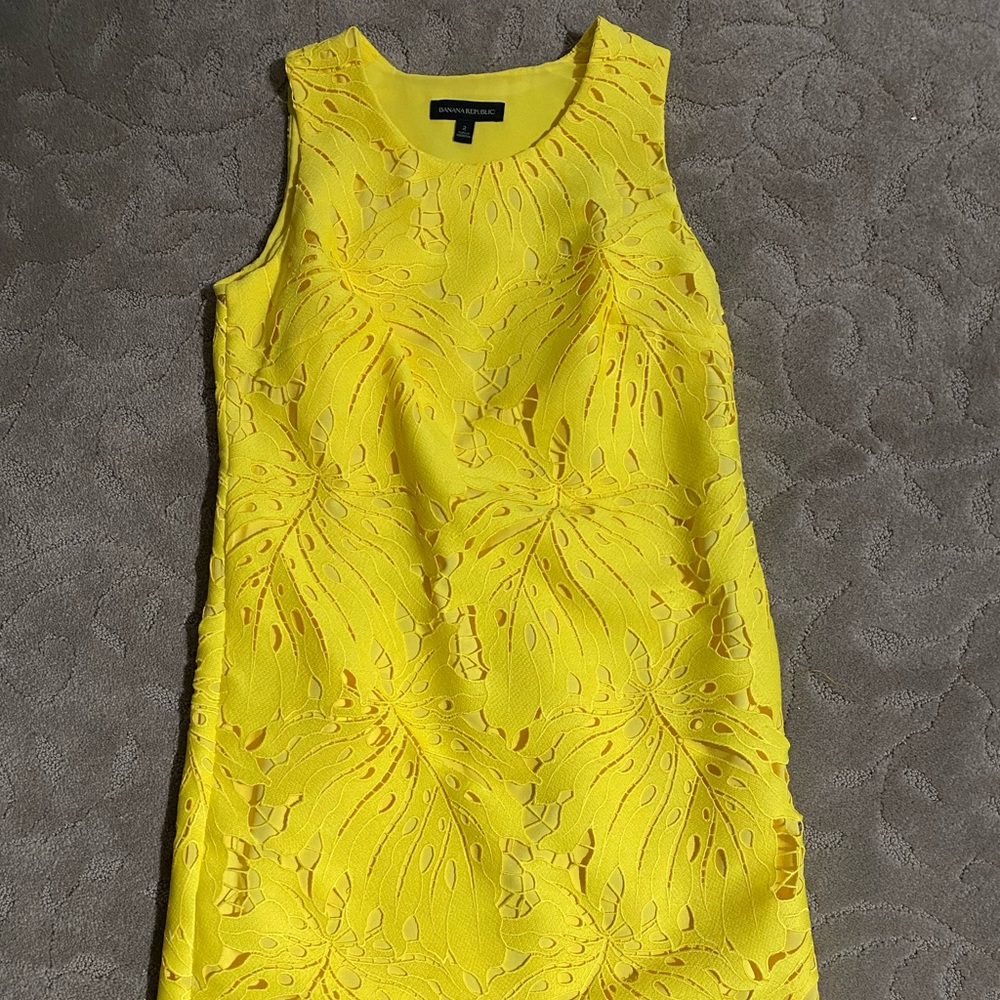 Banana Republic lace overlay shift dress.